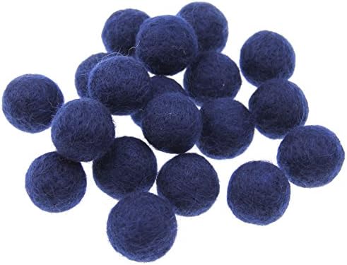 Zasy 30mm Needle Wool Felt Balls Foam Filled Wool Felt Pom Pom Home Decor DIY (Navy) - Image 2