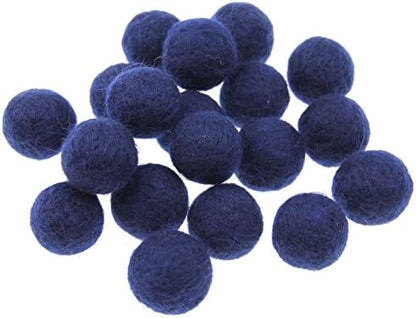 Zasy 30mm Needle Wool Felt Balls Foam Filled Wool Felt Pom Pom Home Decor DIY (Navy) - Image 2