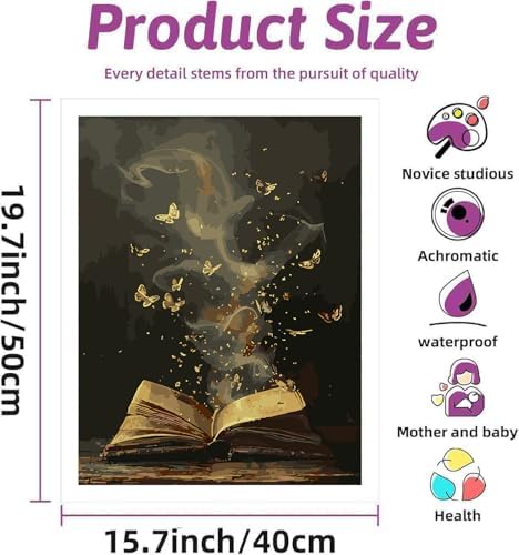 DYAIANGMU Book Paint by Numbers Kit for Adults Beginners 19.6X15.7 inch - Image 2