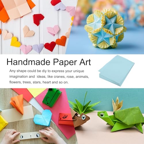 MECCANIXITY 100 Sheet Origami Paper Double Sided Light Blue 8.3 x 5.8 Inch Square Sheet for Art Craft Project, Beginners, Gifts Decor - Image 6