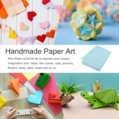 MECCANIXITY 100 Sheet Origami Paper Double Sided Light Blue 8.3 x 5.8 Inch Square Sheet for Art Craft Project, Beginners, Gifts Decor - Image 6