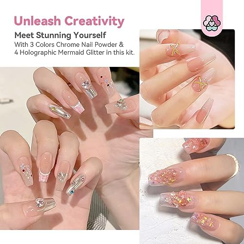 SAVILAND Non Sticky Solid Builder Nail Gel Kit Clear Nude White Pink - Image 6