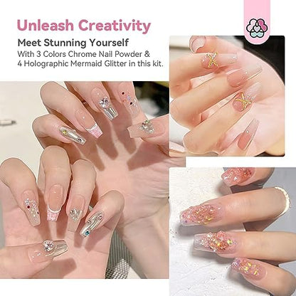 SAVILAND Non Sticky Solid Builder Nail Gel Kit Clear Nude White Pink - Image 6