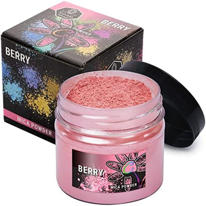 Berry Mica Powder for Resin Coloring 2 oz - Pigment Powder for Nails by ALEXES