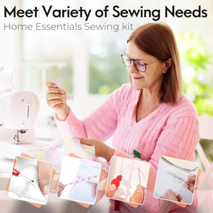 Coquimbo Sewing Kit Gifts for Adults Teen Grils Women Mom Grandma, Portable Sewing Supplies Contains Tape Measure, Scissors, Thimble, Thread, Sewing Needles (White, M) - Image 5