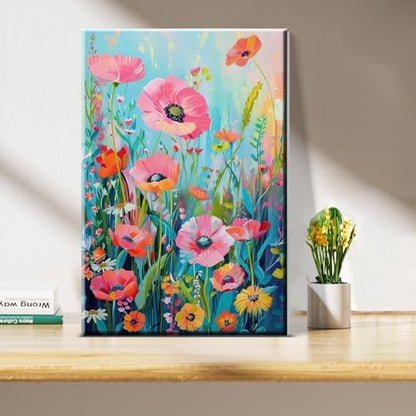 JOOZ Flower Paint by Number for Adults with Easel, 5D Paint by Numbers Kit - Image 3