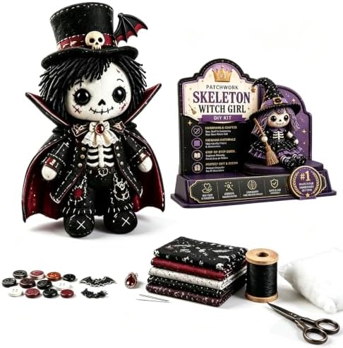 Patchwork Skeleton Witch Girl DIY Kit Craft Beginner Decoration，#F by Unknown