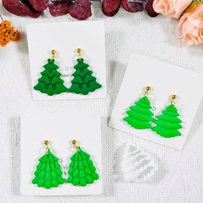 Xaekicr Christmas Tree Polymer Clay Cutters – 3 Style Clay Cutters for Holiday Earrings, Christmas Clay Tools for Polymer Clay Jewelry and Crafts - Image 6
