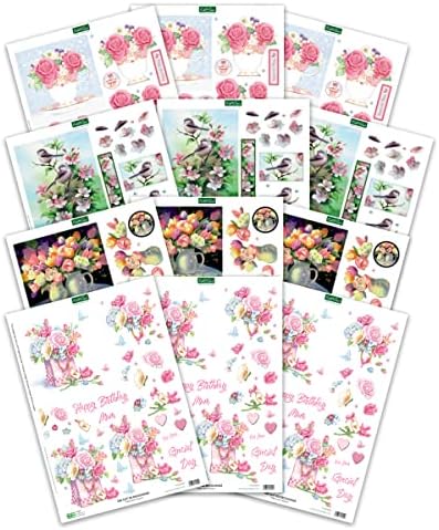Katy Sue Designs Floral Collection 3D Die-Cut Decoupage Sheets for Card Making. A Pack of 12 Sheets of Floral-Themed Die Cuts for Card Making Supplies or Scrapbooking - Image 2
