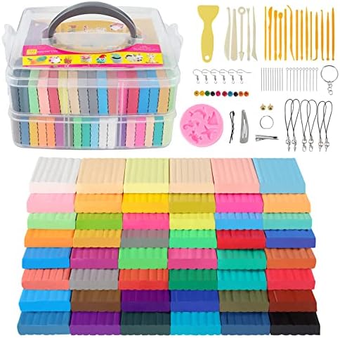 Cyajm 50 Colors Oven Bake Polymer Clay Kit, DIY Jewelry Crafts & Home Decor by CyAJM
