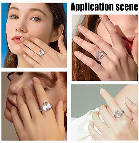 SUNNYCLUE 1 Box 40Pcs DIY 20 Sets Ring Bezel Blanks Stainless Steel Rings Blank Adjustable Finger Ring Base 12mm Tray Component Transparent Glass Dome Cabochons for Jewelry Making Kit Adult Craft - Image 5