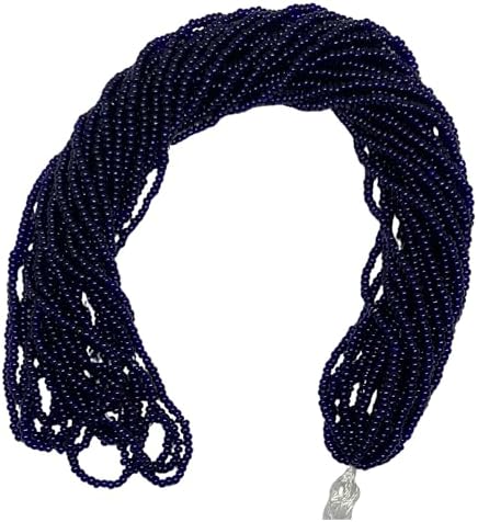 11/0 Glass Seed Beads, 12 String Hanks, Small Craft Beads, 2 mm (Dark Navy) by Unknown