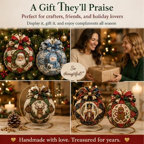 ZSEVMYFJ Christmas Classics Patchwork Ornament DIY Kit, Holiday Decorations (Reindeer) - Image 4