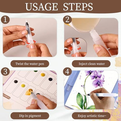 NaTuGi 3Pac Watercolor Workbook for Adults,Watercolor Coloring Book,Portable Watercolor Painting Books,Creative Stress Relief Kit,Suitable for Beginners Birthday Gift (Flower and Girl Series 3pc) - Image 6