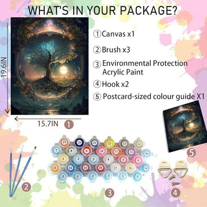 Arttoplus Tree of Life Paint by Numbers Kit for Adults Beginner 16x20 inch - Image 2