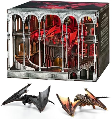 MiniCity Ember Castle Book Nook Kit, DIY 3D Wooden Miniature House with LED by MiniCity