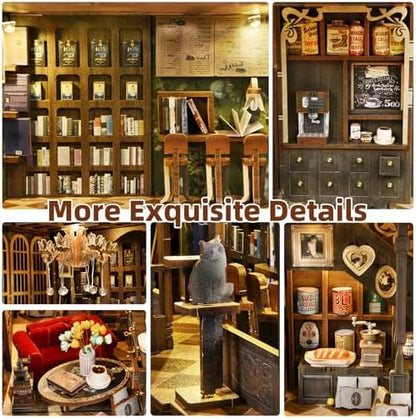 CCCDF Saison Café Book Nook Kit, DIY 3D Wooden Puzzle for Adults - Image 3