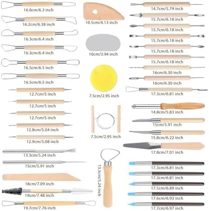 Tovotum 57PCS Pottery Clay Sculpting Tools Ceramic Carving Tools Set - Image 2