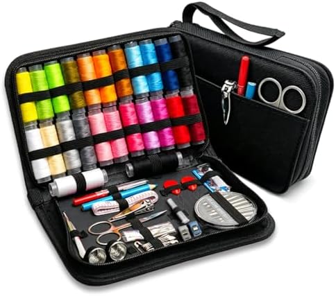 Obear 95-Piece Sewing Kit for Adults & Beginners – 24 Color Threads, Needles, Scissors & Tape Measure – Portable Emergency Repair Kit for Hand Sewing, Clothing, Buttons, Hemming at Home or On the Go by Unknown