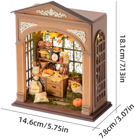 CUTEROOM DIY Miniature House Building Kit for Adults with LED Lights - Realistic Mini Dollhouse Model & Wooden Furniture, Creative Craft Kit for Home Decor Gift- Harvest Time - Image 2
