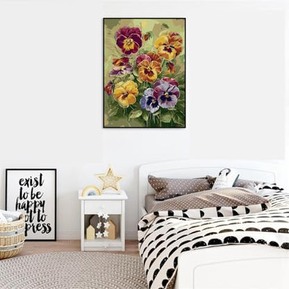 VIGEGU Flowers Paint by Numbers Kit for Adults Beginner 16x20 Inch - Image 3