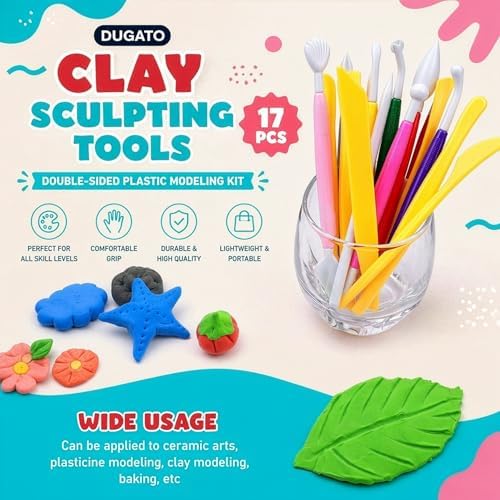 DUGATO Clay Sculpting Tools, 17 pc Double-Sided Modeling Set - Image 5