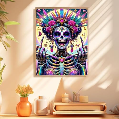 Skull Paint by Numbers Kit for Adults, Adult Paint by Number Kits 16x20 in - Image 3