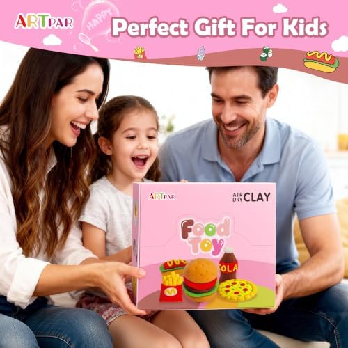 ARTPAR Air Dry Clay for Kids,12 Mini Food Modeling Magic Clay Sculpting Kit - Image 5