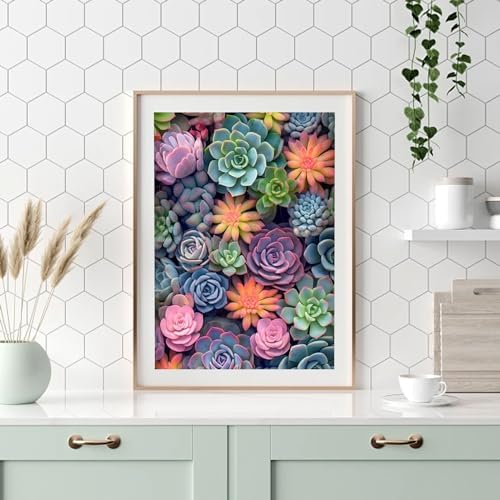 Ycydilirab Succulent Paint by Numbers Kits for Adults Beginners-Succulent Plant Paint by Number for Adult,Easy Canvas Paint by Numbers for Adults for Home Wall Decoration and Gifts 16X20 inch - Image 3