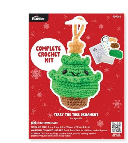 Bucilla Complete Crochet Kit, Terry The Tree Ornament, 3" by Bucilla