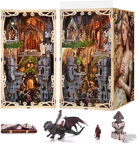 MiniCity Sleeping Beauty Book Nook Kit, DIY 3D Wooden Scene Puzzle with LED by MiniCity