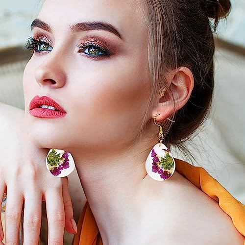 54 Pcs Epoxy Resin Jewelry Molds for Beginners, Moldes De Silicona para Resina for Earrings Pendants Necklaces Keychains Making, Variety Silicone Casting Mould with Hole for Boho Art Crafts - Image 5