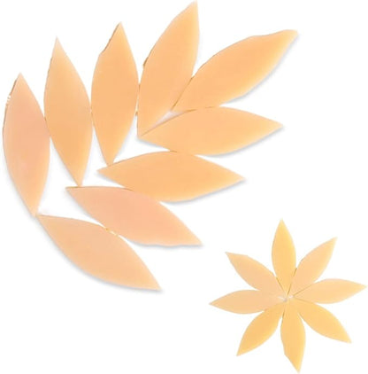 1.1x2.5 cm Glass Mosaics Pieces Stained Glass, Assorted Colors and Petal Leaves Shapes, 80pcs/100g (Fleshcolor)