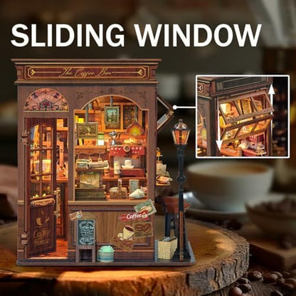 Book Nook Kit DIY Miniature House 3D Wooden Puzzle - Morning Mist Cafe - Image 5