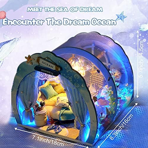 GuDoQi DIY Miniature Dollhouse Kit, 1:24 Scale Tiny House with Furniture, Great Gift for Birthday Christmas Day, Sweet Home of Mermaid Princess - Image 2