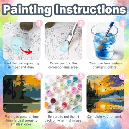 Landscape Framed Paint by Numbers Kit for Adults Beginner 8x12 inch - Image 6