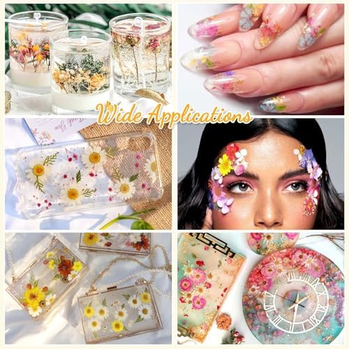 Evatage 124 Pcs Real Dried Pressed Flowers and Leaves for Resin Crafts - Image 3