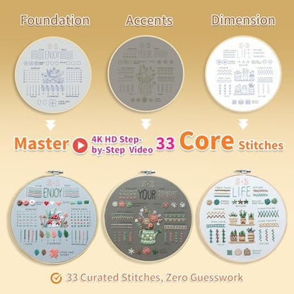 ETSPIL Embroidery Kit for Beginners, 4K Step-by-Step Video, Adults, Gift - Image 4
