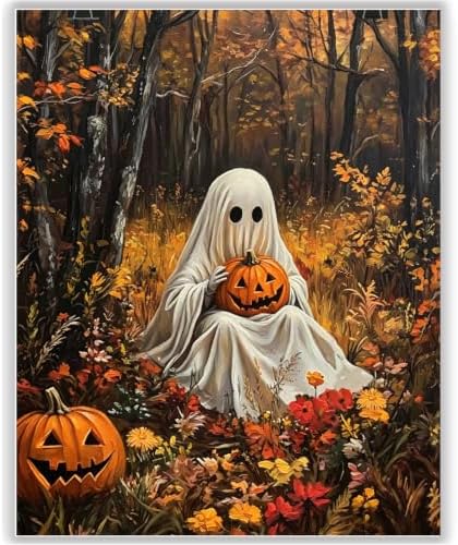 HITO Halloween Paint by Numbers Kit for Adults Ghost 16x20 Inch Frameless by HITO
