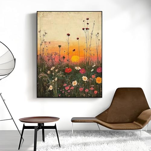 OJTOYART Flower Paint by Numbers Kit for Adults, Wildflower Adult Painting by Numbers for Beginner on Canvas, DIY Hand Painted Oil Paintings for Home Wall Decor 16 X 20 inch - Image 4