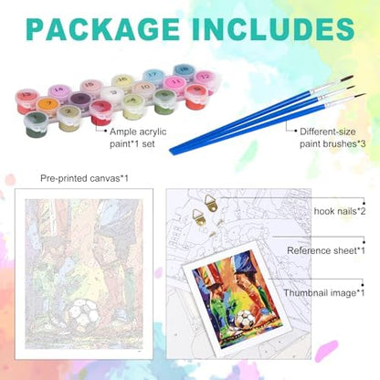 Paint by Numbers Kit for Adults, Soccer Match Number Painting, 16 x 20 Inch - Image 4