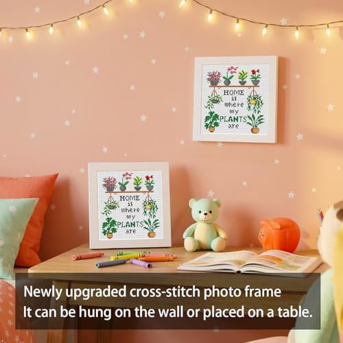 Plant Flower Stamped Cross Stitch Kits for Adult Beginner with Wooden Frame - Image 2