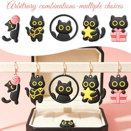ORIGACH 16 Pcs Funny Black Cat Polymer Clay Cutters Set - Image 4