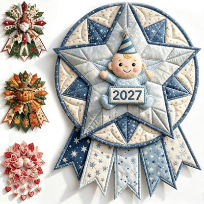 Beginner-Friendly 12- Month Themed 3D Quilted Door Hanger Sewing Kit Collection, DIY Fabric Patchwork Adults Craft Kit, Fall Art Wall Decor, Christmas Holiday Hanger，U3 by Unknown