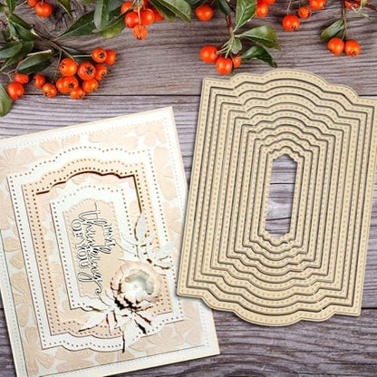 Lapoo Cutting Die for Scrapbooking, 3D Backgrounds Frame New Cutting Dies DIY Album Card Making Decor Paper Craft Metal Die Cuts Party Decorations (Multiple Symmetric Label Boxes 6.7 x 4.8 in) by LAPOO