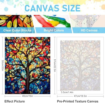 Paint by Numbers Kit for Adults, Tree of Life Acrylic Canvas Painting Set - Image 2