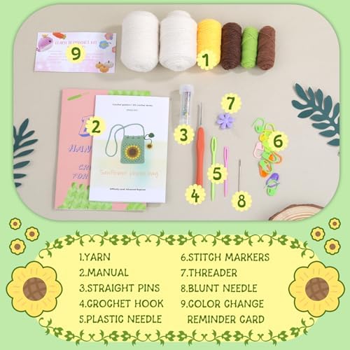 Pnytty Crochet Bag Kit, Crochet Kit for Beginners with Crocheting Tools - Image 2