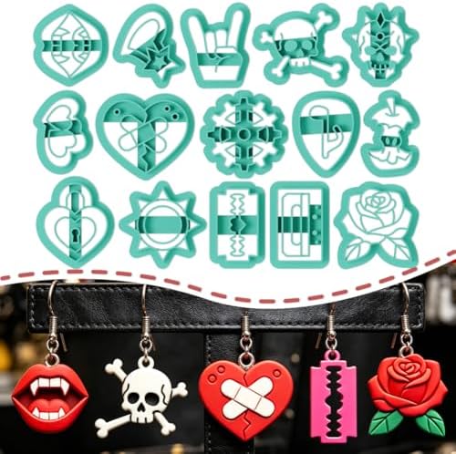ORIGACH 15 Pcs Punk Rock & Street Style Polymer Clay Cutters Set by ORIGACH