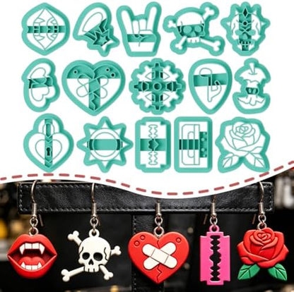 ORIGACH 15 Pcs Punk Rock & Street Style Polymer Clay Cutters Set by ORIGACH
