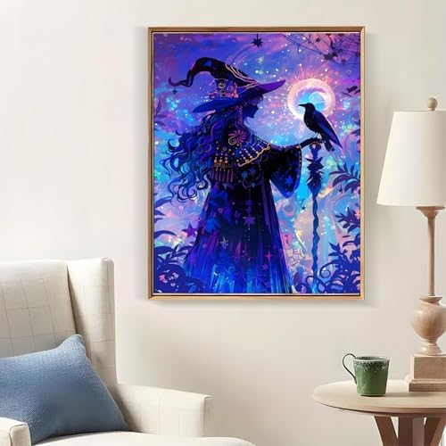 CraftBliss ArtVibe Paint by Numbers for Adults - Magic Witch DIY Acrylic Painting Kit on Canvas, Purple Night Fantasy Canvas Art for Wall Decor, Beginner Paint Kit, 16x20 Inch (No Frame) - Image 4